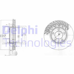 Bremsscheibe Vorderachse links Delphi BG9773 von Delphi