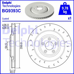 Bremsscheibe links Delphi BG9393C Bremsscheibe links Delphi BG9393C von Delphi