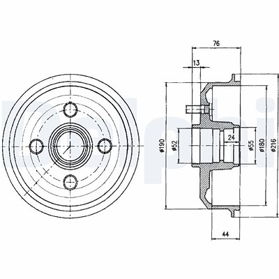 Delphi Bremstrommel [Hersteller-Nr. BF229] für Ford, Mazda von Delphi