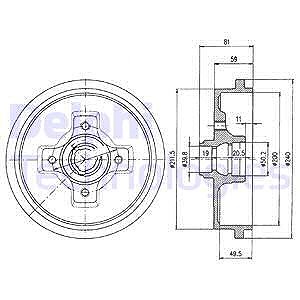 Delphi Bremstrommel [Hersteller-Nr. BF310] für Audi, Seat, Skoda, VW von Delphi