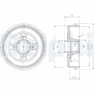 Delphi Bremstrommel [Hersteller-Nr. BF427] für Citroën, Dacia, Nissan, Renault von Delphi