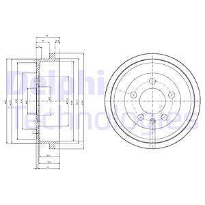 Delphi Bremstrommel [Hersteller-Nr. BF463] für Audi, Seat, Skoda, VW von Delphi