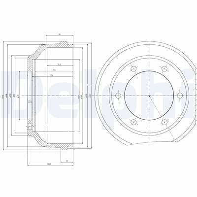 Delphi Bremstrommel [Hersteller-Nr. BF467] für Ford von Delphi