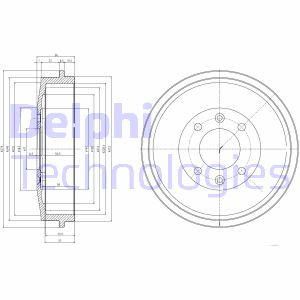 Bremstrommel Hinterachse Delphi BF169 von Delphi