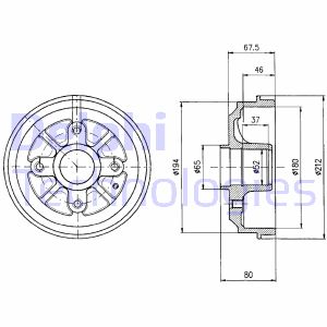 Bremstrommel Hinterachse Delphi BF324 von Delphi