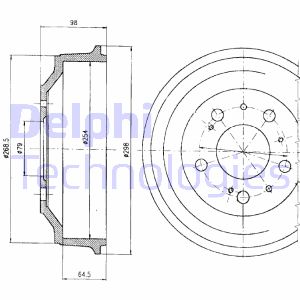 Bremstrommel Hinterachse Delphi BF327 Bremstrommel Hinterachse Delphi BF327 von Delphi