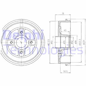 Bremstrommel Hinterachse Delphi BF423 von Delphi