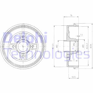 Bremstrommel Hinterachse Delphi BF427 Bremstrommel Hinterachse Delphi BF427 von Delphi
