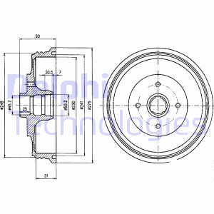Bremstrommel Hinterachse Delphi BF430 Bremstrommel Hinterachse Delphi BF430 von Delphi