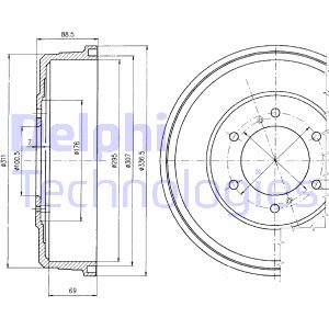 Bremstrommel Hinterachse Delphi BF461 von Delphi