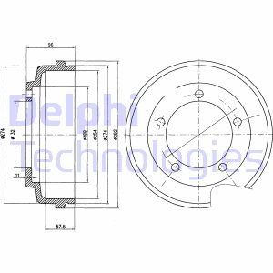 Bremstrommel Hinterachse Delphi BF479 von Delphi