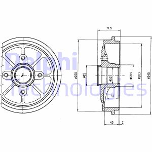 Bremstrommel Hinterachse Delphi BF484 von Delphi