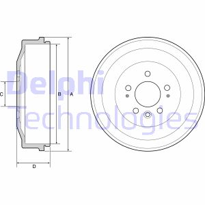 Bremstrommel Hinterachse Delphi BF558 von Delphi