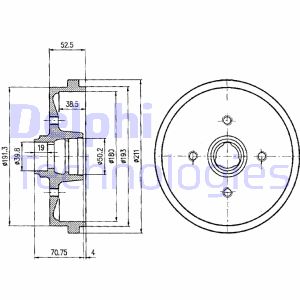 Bremstrommel Hinterachse Delphi BF96 Bremstrommel Hinterachse Delphi BF96 von Delphi