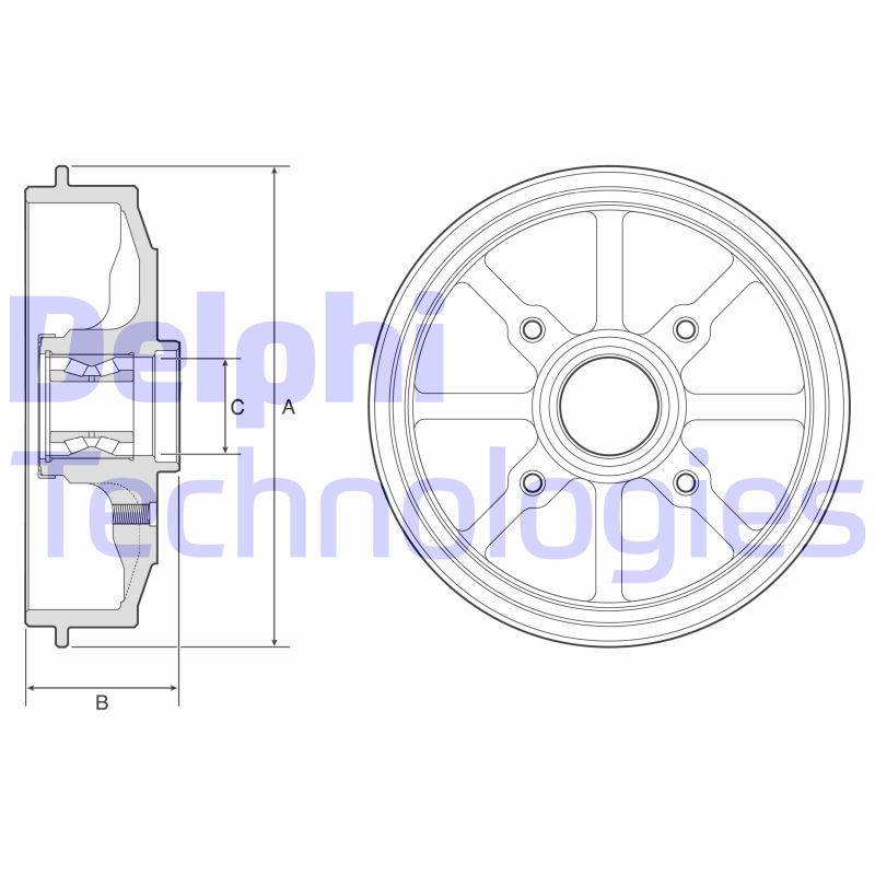 Bremstrommel Hinterachse Delphi BFR484 Bremstrommel Hinterachse Delphi BFR484 von Delphi