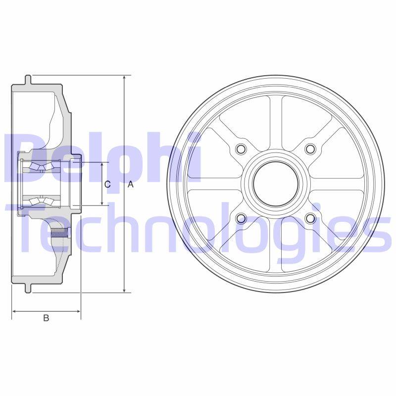 Bremstrommel Hinterachse Delphi BFR484 von Delphi