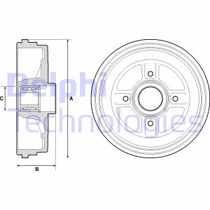 Bremstrommel Hinterachse Delphi BFR496 von Delphi