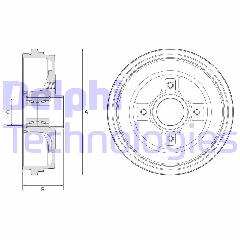 Bremstrommel Hinterachse Delphi BFR626 Bremstrommel Hinterachse Delphi BFR626 von Delphi