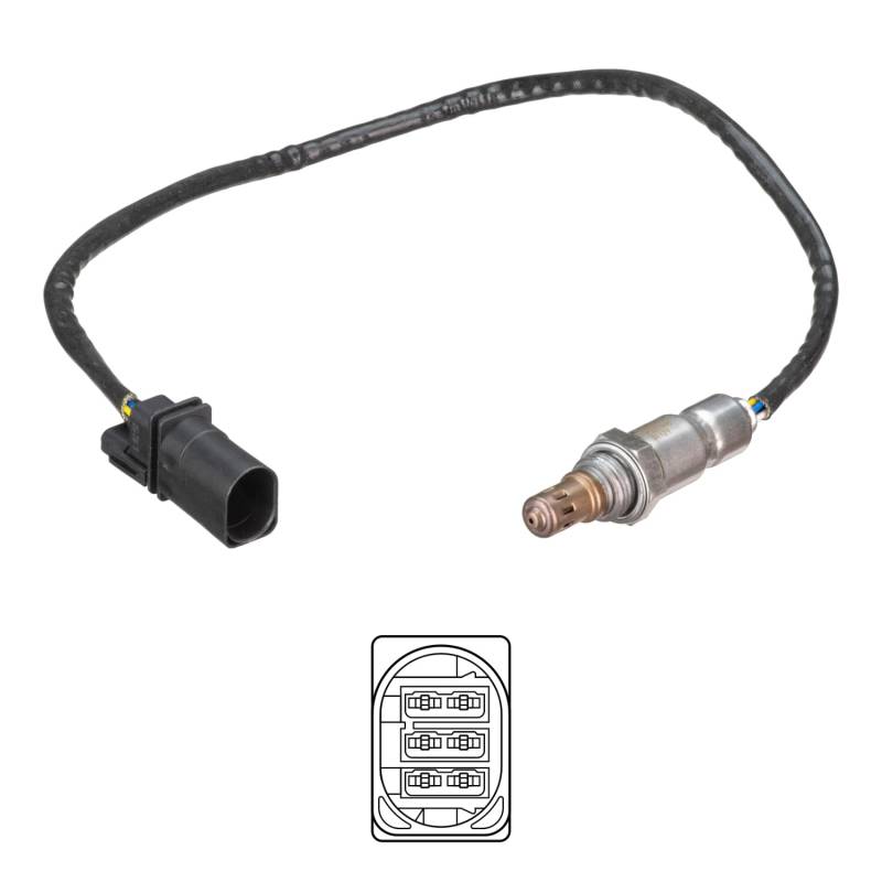 DELPHI ES21246-12B1 Lambdasonde vor Katalysator Oxygen O2 Sensor Breitband-Lambda-Sonde, Beheizt 551mm von Delphi