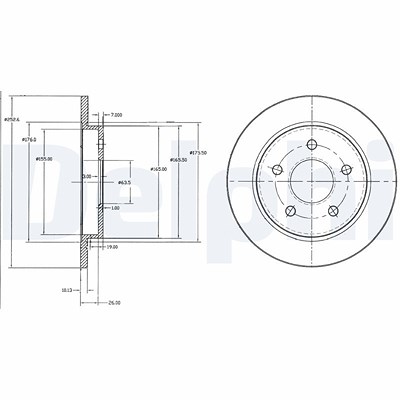 Delphi Bremsscheibe [Hersteller-Nr. BG2332] für Ford, Lancia von Delphi