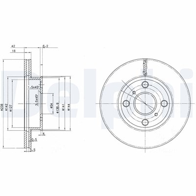 Delphi Bremsscheibe [Hersteller-Nr. BG2424] für Toyota von Delphi