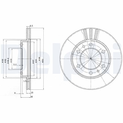 Delphi Bremsscheibe [Hersteller-Nr. BG2591] für Toyota von Delphi