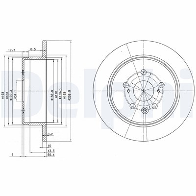 Delphi Bremsscheibe [Hersteller-Nr. BG2594] für Toyota von Delphi