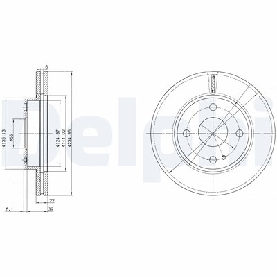Delphi Bremsscheibe [Hersteller-Nr. BG2629] für Mazda von Delphi