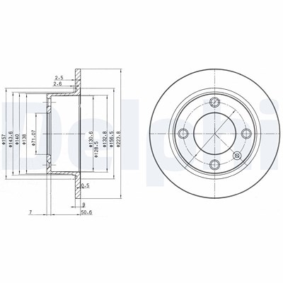 Delphi Bremsscheibe [Hersteller-Nr. BG2691] für Citroën von Delphi