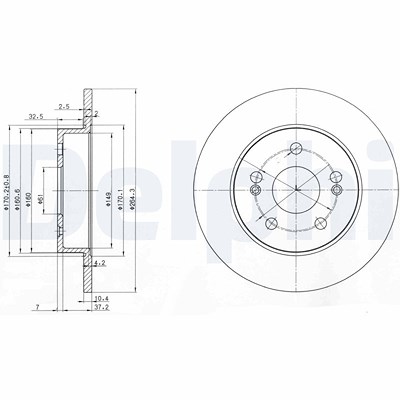 Delphi Bremsscheibe [Hersteller-Nr. BG2698] für Renault von Delphi