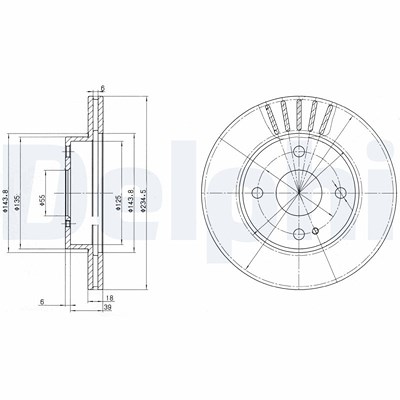Delphi Bremsscheibe [Hersteller-Nr. BG2802] für Kia, Mazda, Sao von Delphi