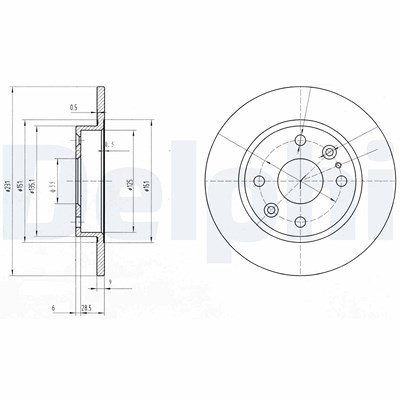Delphi Bremsscheibe [Hersteller-Nr. BG2803] für Mazda von Delphi