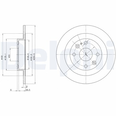 Delphi Bremsscheibe [Hersteller-Nr. BG2805] für Mazda von Delphi