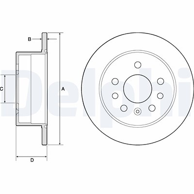 Delphi Bremsscheibe [Hersteller-Nr. BG2879] für Opel, Saab, Vauxhall von Delphi