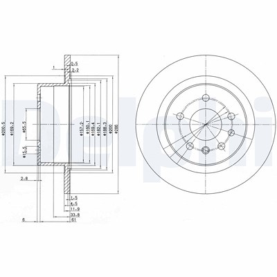 Delphi Bremsscheibe [Hersteller-Nr. BG2986] für Opel, Vauxhall von Delphi