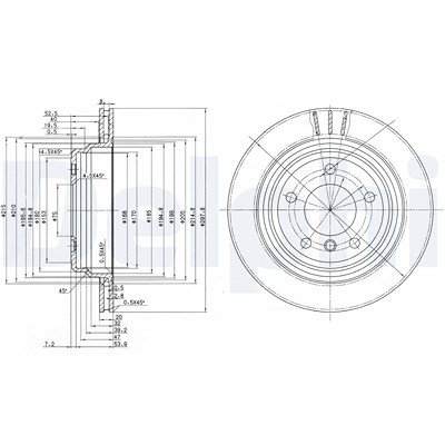 Delphi Bremsscheibe [Hersteller-Nr. BG3042] für Alpina, BMW von Delphi