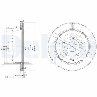 Delphi Bremsscheibe [Hersteller-Nr. BG3166] für Toyota von Delphi
