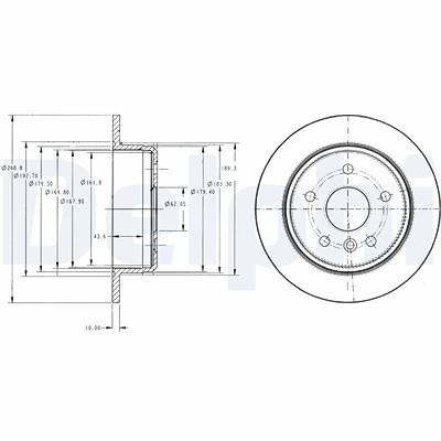 Delphi Bremsscheibe [Hersteller-Nr. BG3178] für Lexus, Toyota von Delphi