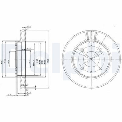 Delphi Bremsscheibe [Hersteller-Nr. BG3202] für Mitsubishi, Volvo von Delphi