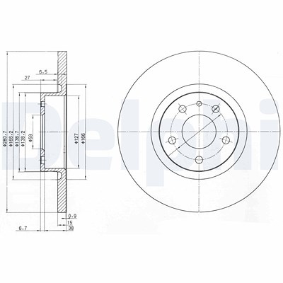 Delphi Bremsscheibe [Hersteller-Nr. BG3420] für Alfa Romeo von Delphi