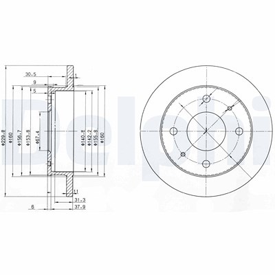 Delphi Bremsscheibe [Hersteller-Nr. BG3618] für Hyundai von Delphi