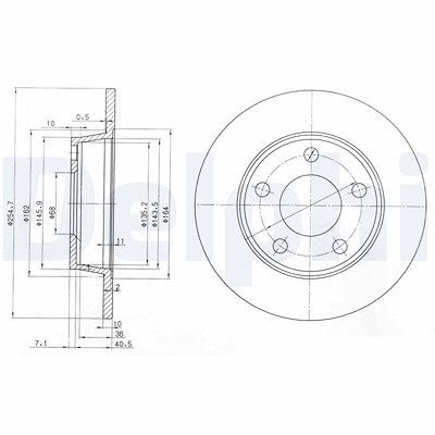 Delphi Bremsscheibe [Hersteller-Nr. BG3671] für Audi von Delphi