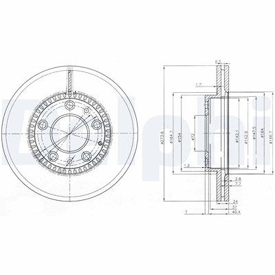 Delphi Bremsscheibe [Hersteller-Nr. BG3724] für Mazda von Delphi