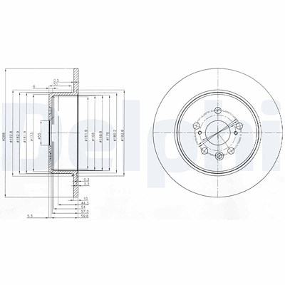 Delphi Bremsscheibe [Hersteller-Nr. BG3777] für Toyota von Delphi
