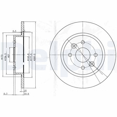 Delphi Bremsscheibe [Hersteller-Nr. BG3804] für Kia von Delphi