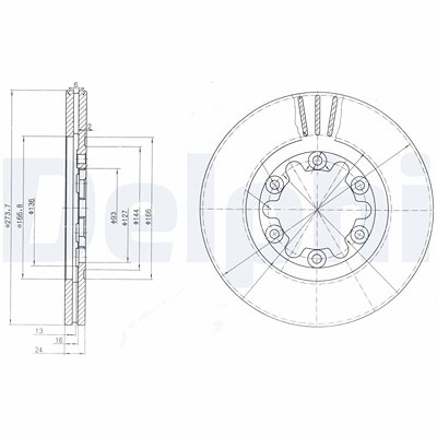 Delphi Bremsscheibe [Hersteller-Nr. BG3809] für Ford, Mazda von Delphi