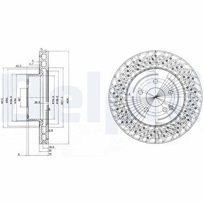 Delphi Bremsscheibe [Hersteller-Nr. BG3827] für Mercedes-Benz von Delphi
