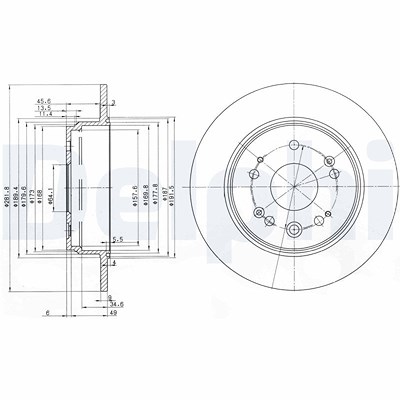 Delphi Bremsscheibe [Hersteller-Nr. BG3979] für Honda von Delphi