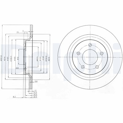 Delphi Bremsscheibe [Hersteller-Nr. BG4026] für Mazda von Delphi