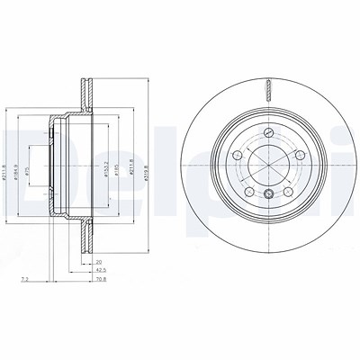 Delphi Bremsscheibe [Hersteller-Nr. BG4168] für BMW von Delphi